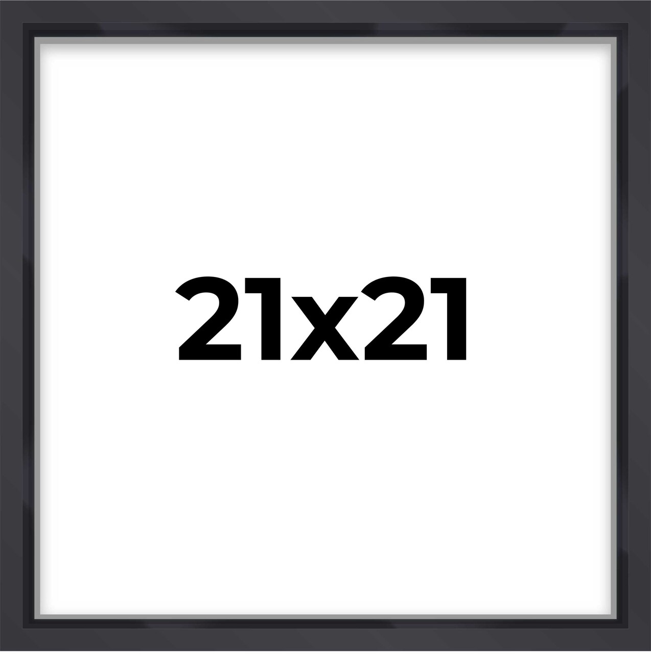 Square Shadow Box 3/4" Depth Black Picture Frame - UV Acrylic, Backing, Hanging Hardware